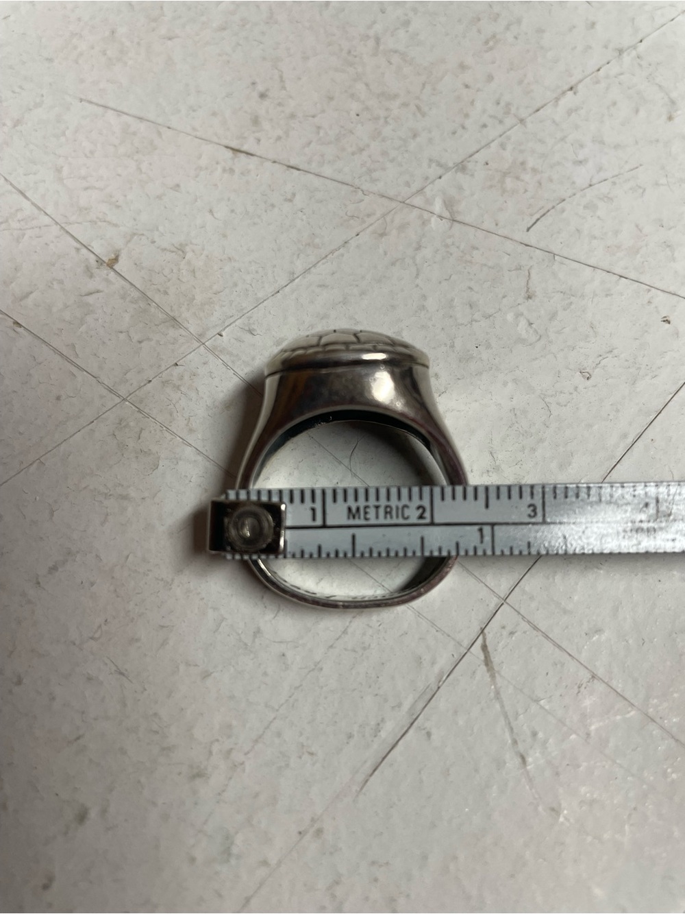 Vintage Mignon Faget Tortoise sterling Silver Ring - size 8 - Picture 4 of 5